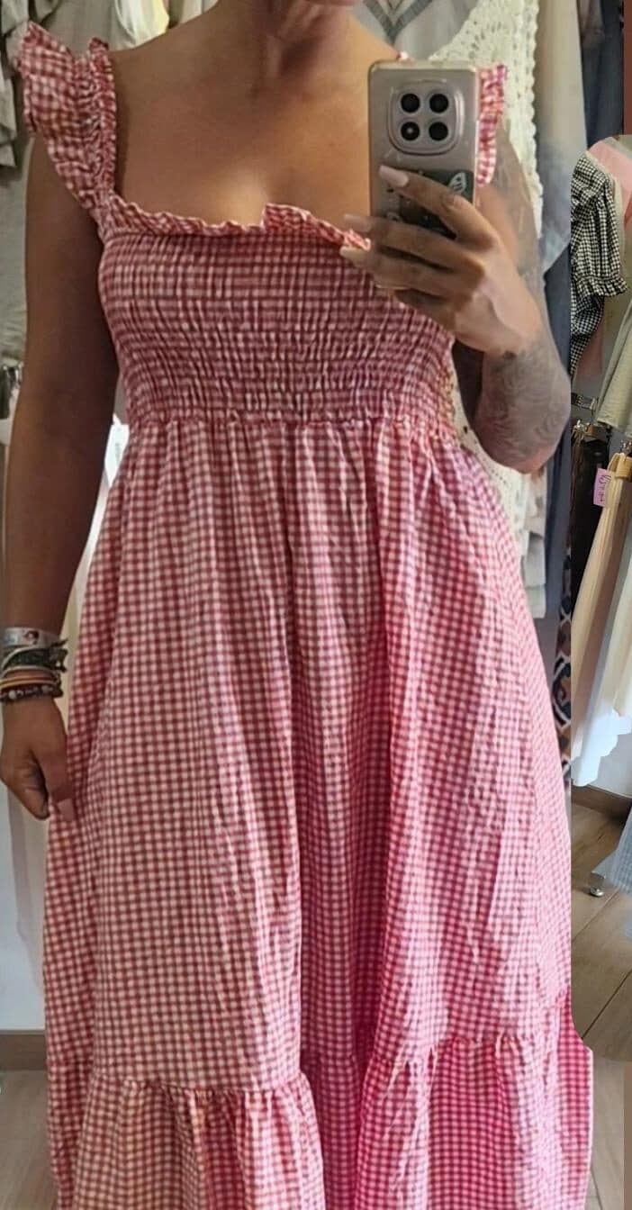 Vestido Vichy rosa